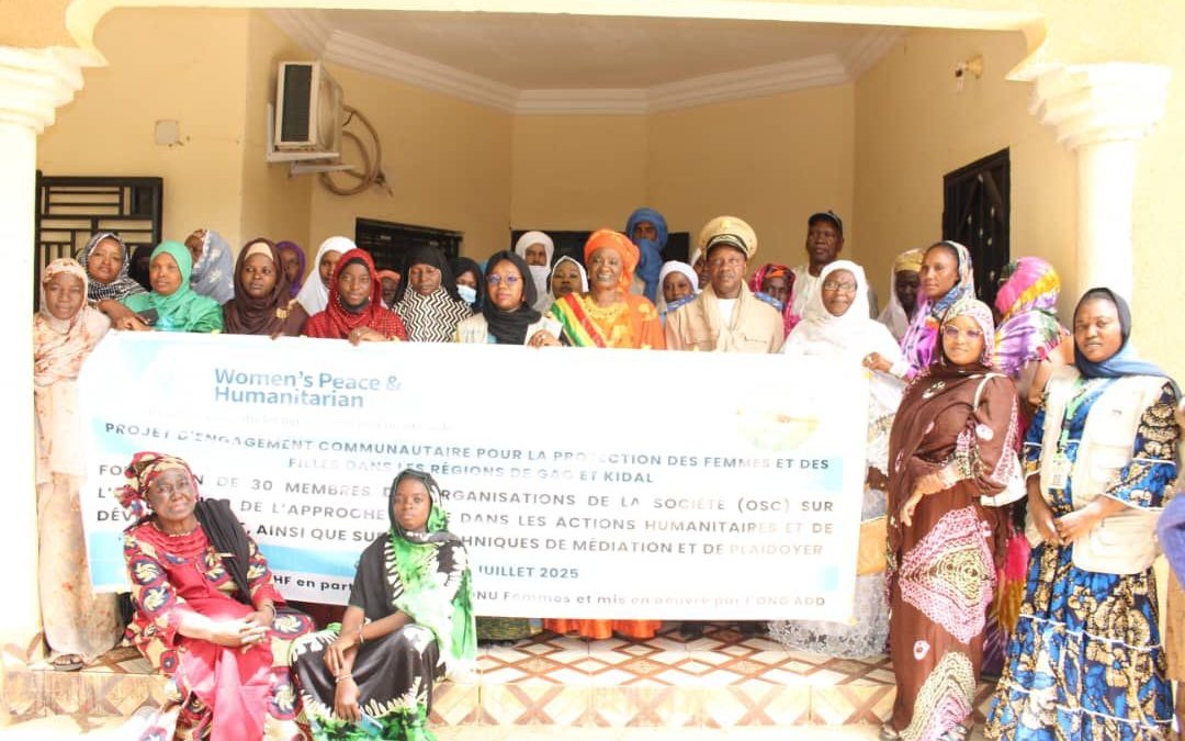 Formation de 30 membres d’organisations de la société civile (OSC) sur l’intégration de l’approche genre dans les actions humanitaires et de développement, ainsi que sur les techniques de médiation et de plaidoyer.